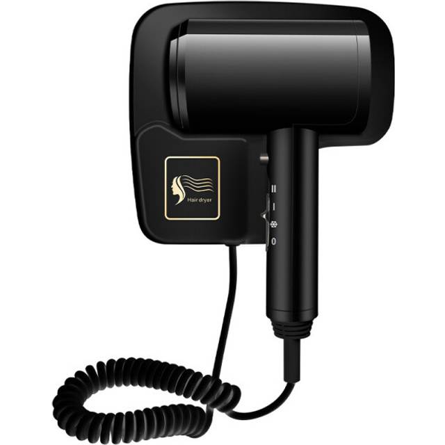 (Black, UK) Professional Hotel Hair Dryer Wall-mounted Powerful 1600W