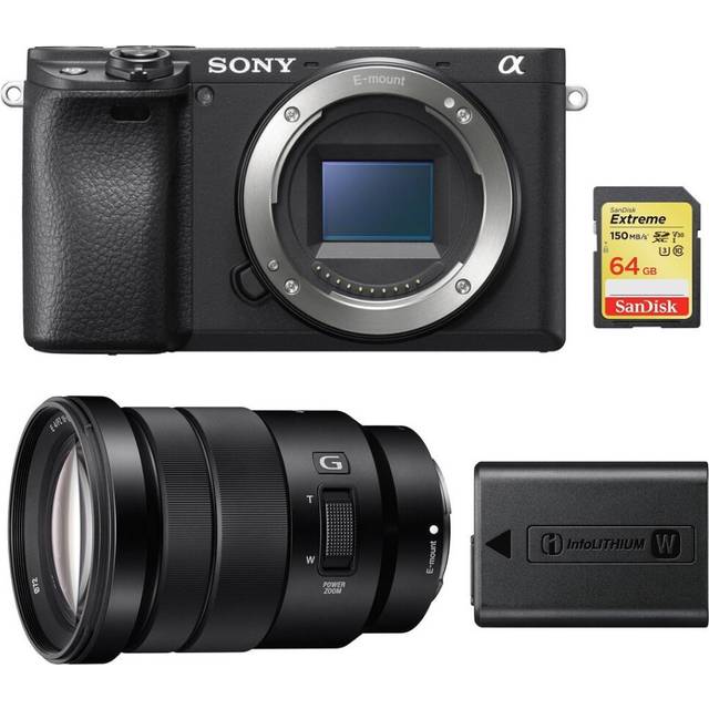 SONY A6400 Black + SONY SEL 18-105MM F4 G OSS + 64GB SD card + NP-FW50