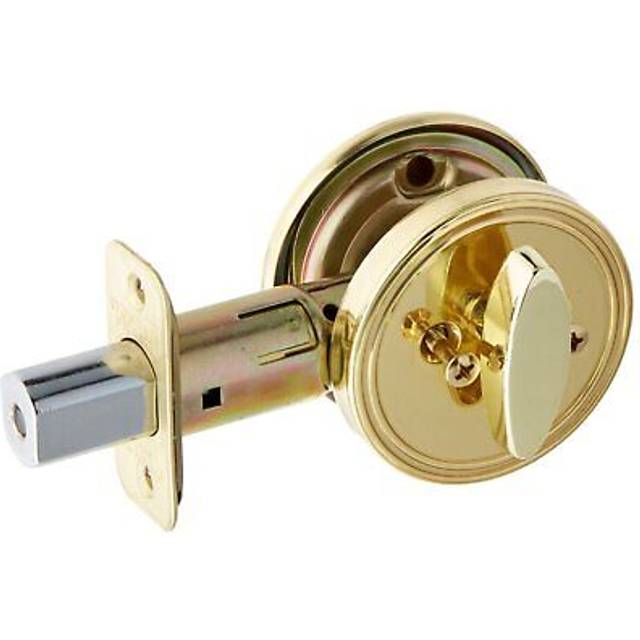 Schlage JD81605 One Sided Deadbolt  Polished Brass  Key Lock
