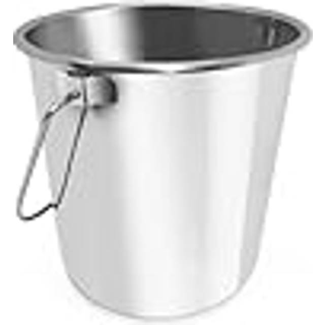 HENDI hink med handtag, käpphink, foderhink, rostfritt stål, 10 l, 278 x (H)235 mm, rostfritt stål