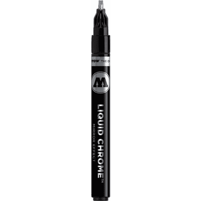 Molotow liquid chrome calligraphy - metallic silver mirror effect pump marker