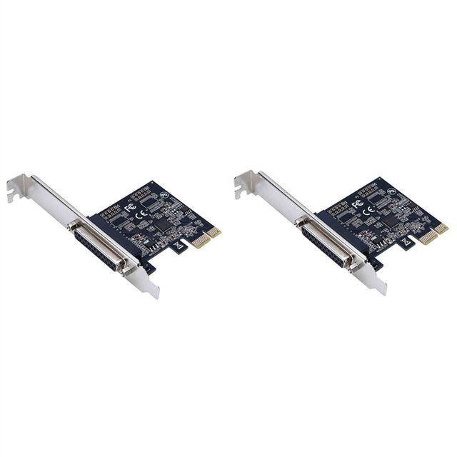 2X High Quality Parallel Port DB25 25Pin Pcie Riser Card Printer to PCI-E Express Converter Adapter AX99100