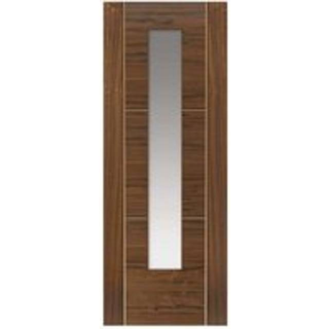 Mistral Modern Style Walnut Glazed Internal Door With Grooved Panel Effect - Finished - 40 x 2040 x 626mm