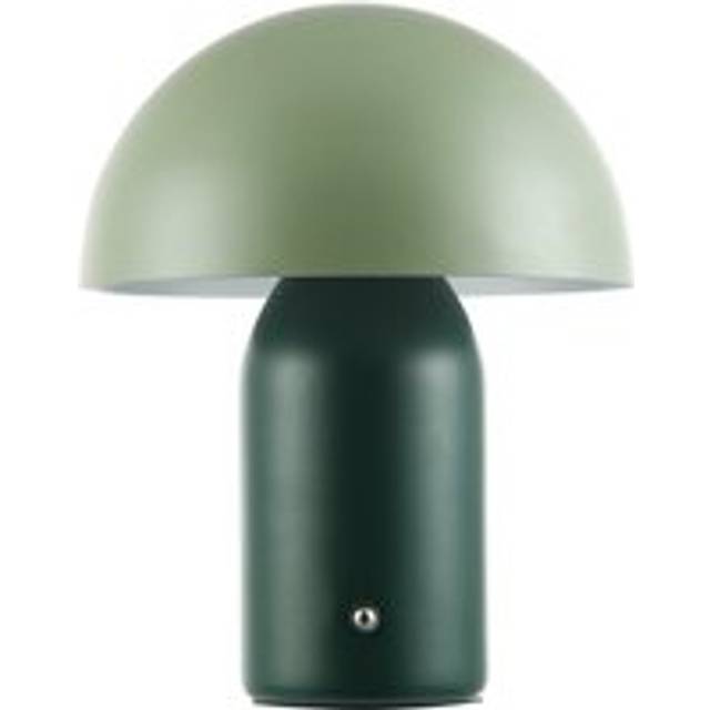 Modern rechargeable mushroom table lamp in forest and olive green - touch dim...