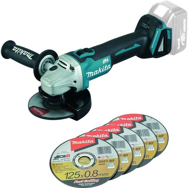 DGA504Z 18v Cordless Brushless 125mm Angle Grinder Lithium Bare + 5 Discs - Makita