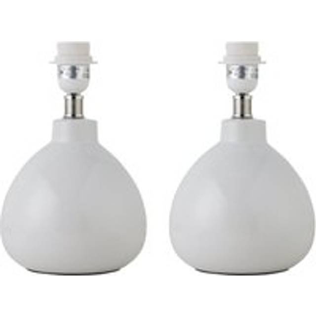 Set of 2 Tuscan - White Ceramic Table Lamp Bases Only for 25cm Diameter Shade