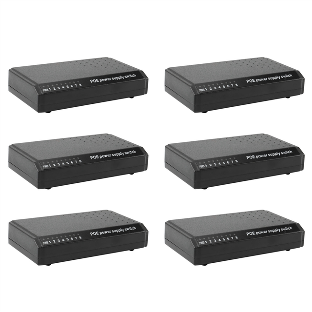 6X 8 Ports 6+2 POE Switch Injector Power over RJ45 Ethernet Without Adapter Family Network System 10/100M