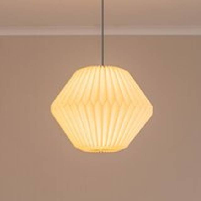 Valuelights - Astrid Geometric Origami Hexagon Paper Pleated Easy Fit Lamp Shade with led Bulb