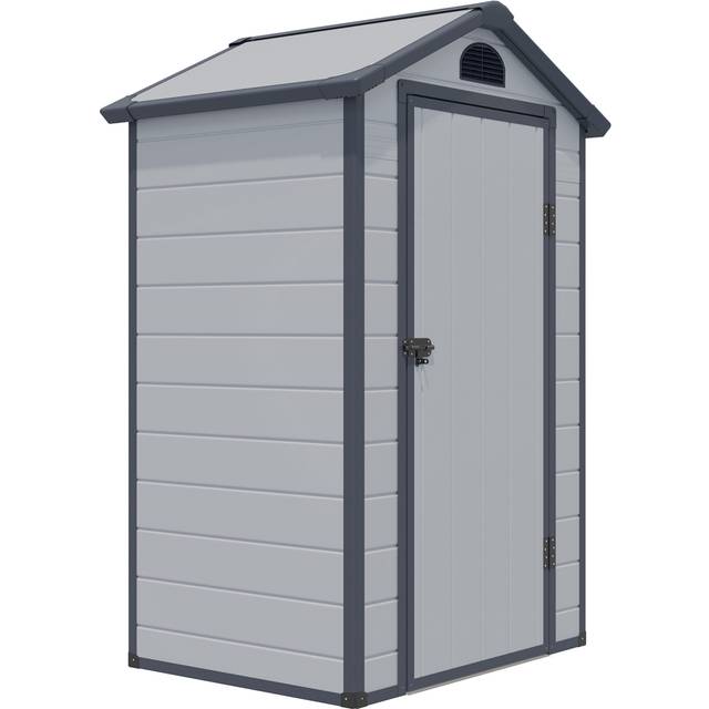Rowlinson Airevale Plastic Apex Shed Light Grey with Foundation Kit 4 x 3ft - Rowlinson Garden