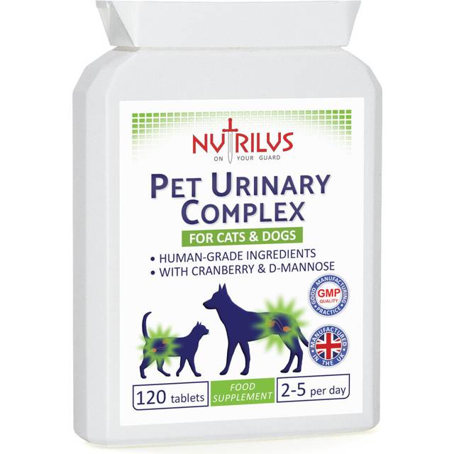 Pet Urinary Support Complex 120 Chicken Flavour Tablets for Cats and Dogs - with Cranberry, D-Mannose, Marshmallow Root & More - UTI, Bladder, Kidney