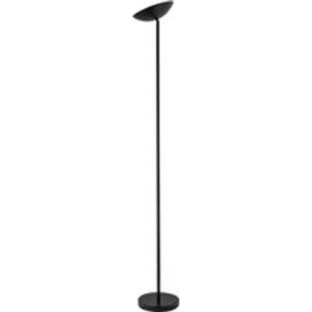 Designer led uplighter metal floor lamp in matte black with memory dimmer but...