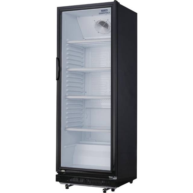Nisbets Essentials Upright Display Fridge Black 346Ltr