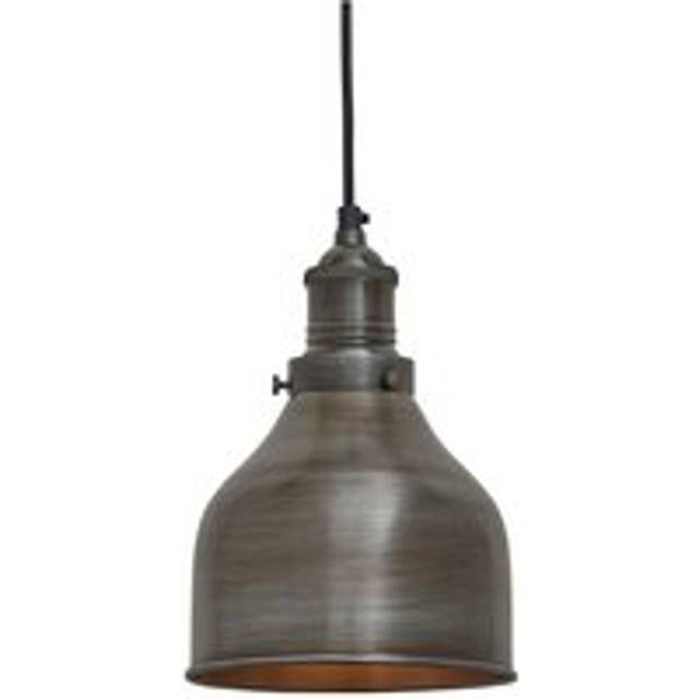 Brooklyn Cone Pendant, 7 Inch, Pewter, Pewter Holder - Dark Grey - One Size