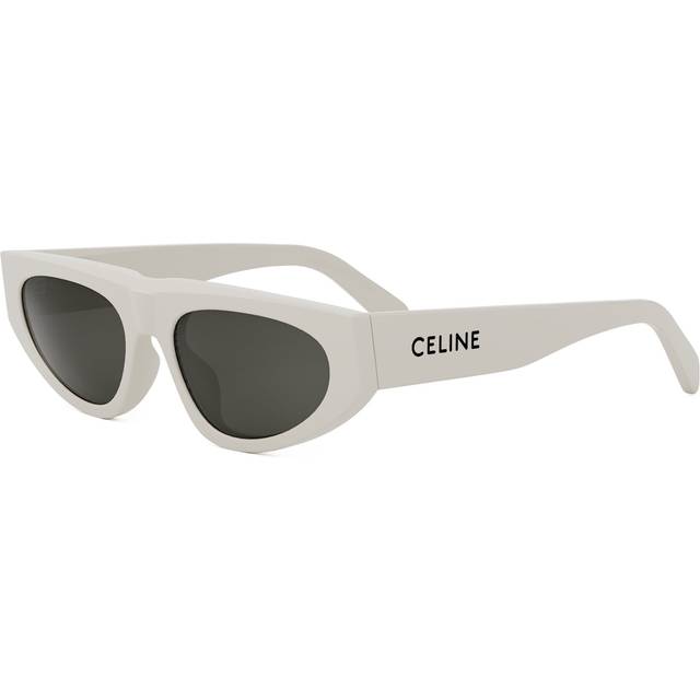 CELINE, Sunglasses, unisex, White, 55 MM, Geometric Sunglasses with Grey Lenses
