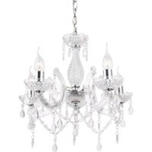 5-Light Chrome Chandelier with Smoked Acrylic Shades - Clear - One Size