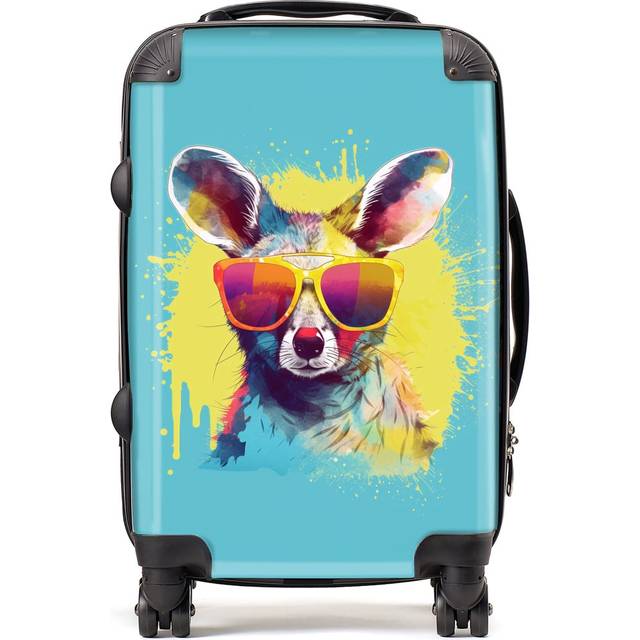 Warren Reed - Designer Splashart Wallaby In Glasses Suitcase Cabin, Multi