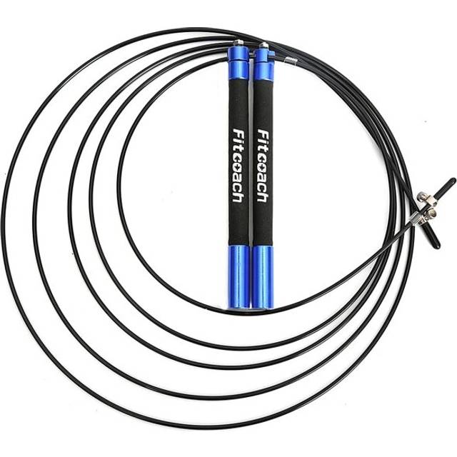 (Blue) Speed Jump Rope Ball Bearing Metal Handle Sport Skipping Stainless Steel Cable