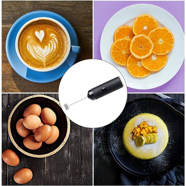 Handheld Milk Frother Electric Milk Frother with Stainless Steel Whisk for Coffee / Latte / Cappuccino Egg Beating