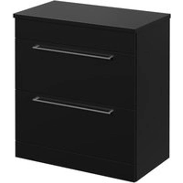 Napoli Floor Standing Vanity Unit for Countertop Basins with 2 Drawers and Chrome Handles | Matt Black | MDF | 800mm