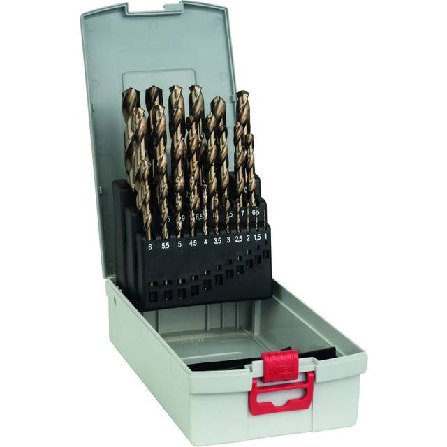 Bosch Professional 25pc. HSS-Cobalt ProBox Metal Drill Bit Set (for Stainless Steel, ? 1-13 mm, Accessories Drill Driver and Drill Stand)