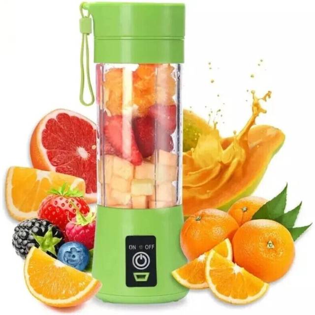 Portable Blender Juicer Cup USB Rechargeable Smoothies Mixer Fruit Machine-Green