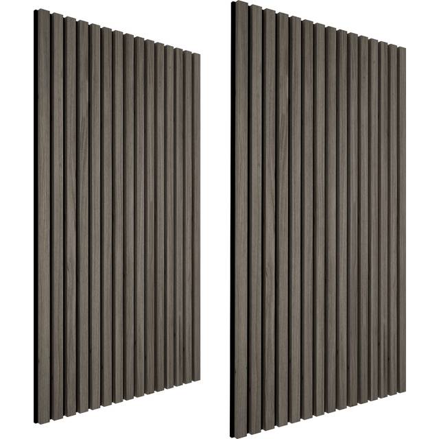 Acoustic Wall Panels - wood effect, thick felt, easy to install - oak gray, Set of 2