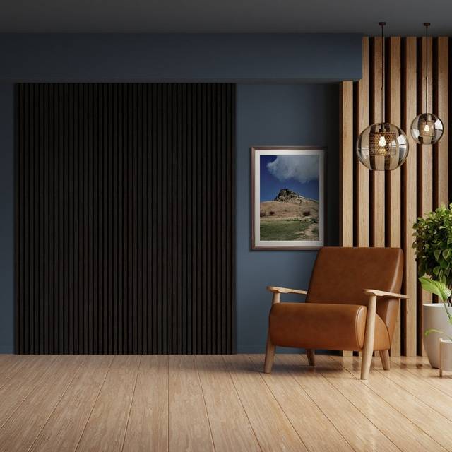 Liberty Charcoal Grey - Elevation Acoustic Wall Panelling (342526) Size (Height x Width x Thickness): 600x2400mm