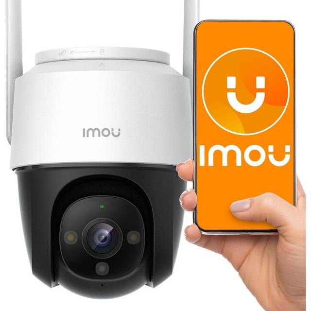 Imou PTZ IP 1080P Trådlös Utomhus WiFi Övervakningskamera, Vattentät 360 ° Färg Nattsyn Mänsklig Detektering AI 2xSpot LED Och Siren Alexa Kompatibel Tvåvägsljud (2MP Cruiser)