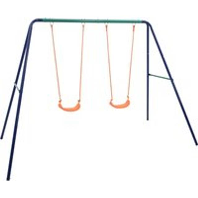 Swing Set with 2 Seats Steel - Orange - One Size