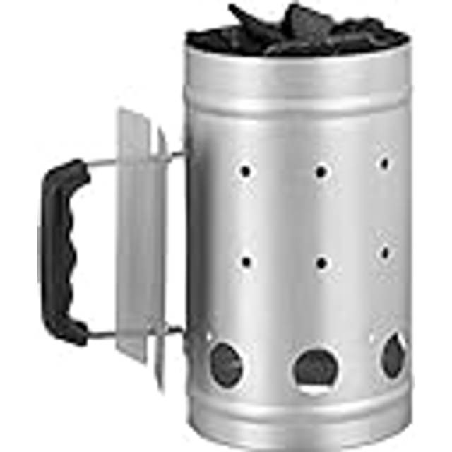 Relaxdays - Charcoal Chimney Starter, Steel, bbq Lighter, Stove, Grill, h x Dia: 27 x 16 cm, Grill Ignition, Silver