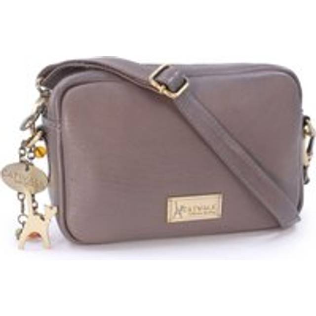 Polly Leather Camera Cross Body Bag - Grey - Small