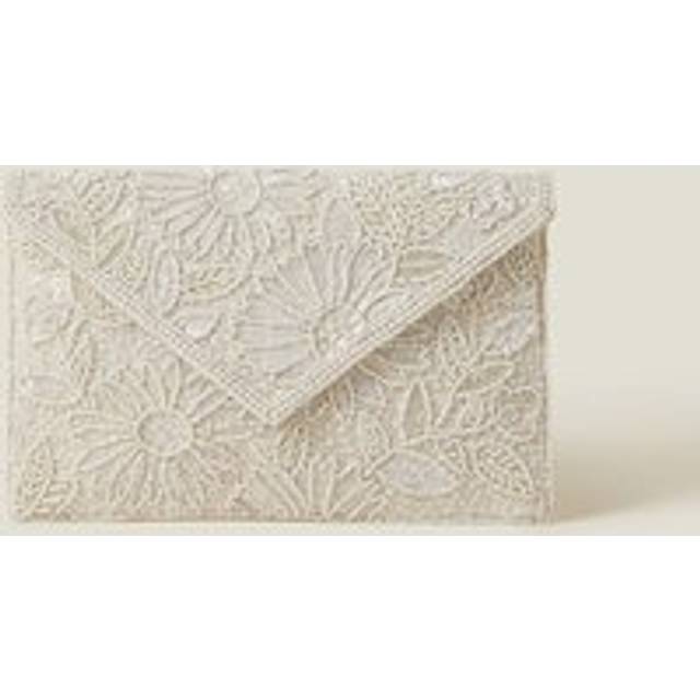 Womens Bridal Embellished Clutch Bag - White - One Size