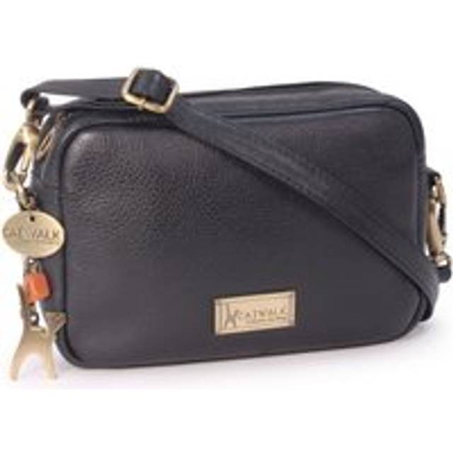 Polly Leather Camera Cross Body Bag - Black - Small