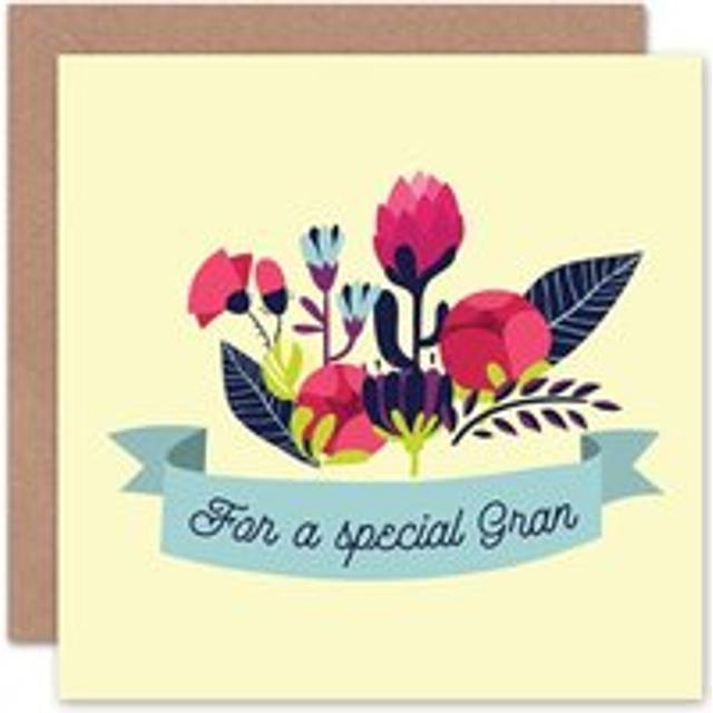 Wee Blue Coo For a Special Gran Flower Bouquet Birthday Card - Multicolor