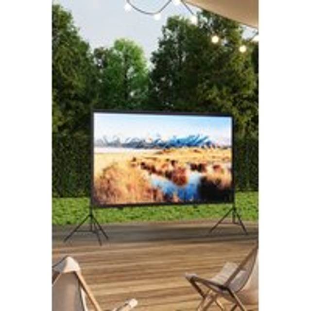 100" 3D 4K HD Outdoor Indoor 16:9 4K Portable Projector Screen with Stand - Black - One Size