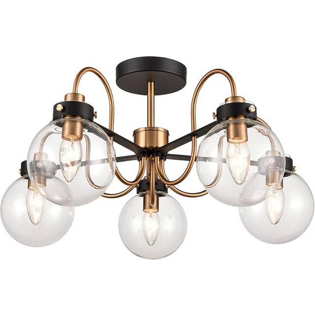 Franklite F2441-5 Equinox 5 Light Ceiling Fitting (Down) Black Gold