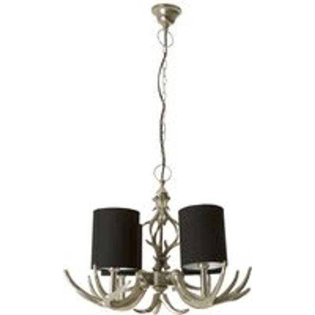 4 Light Antler Chandelier, Christmas Theme Stag Antler Chandelier for Domestic & Commercial Usage - Black - One Size