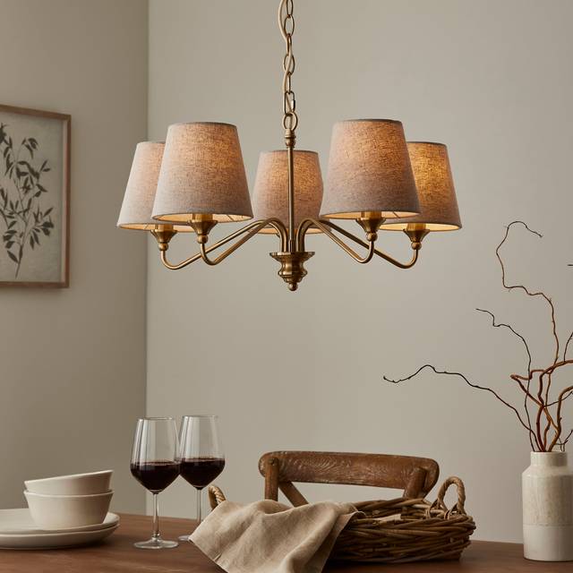 Enid Metal 5 Light Chandelier - Gold