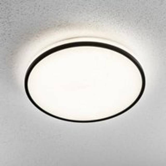 Tula Black Trim LED Surface Mount Ceiling Light Bulkhead IP44 White Opal 4000k - One Size