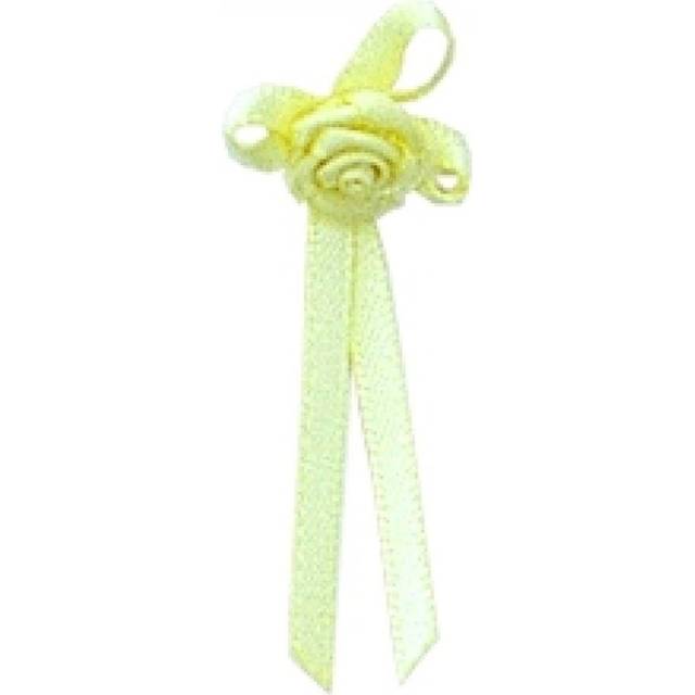 Berisfords Long Ribbon Rose Centred Bows 617 Baby Maize