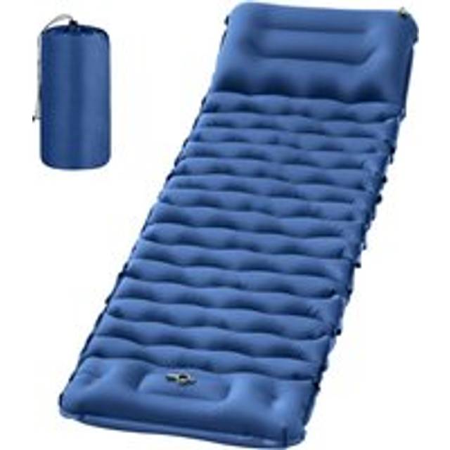 Camping Inflatable Sleeping Pad, Self Inflating (Single, Blue) - One Size