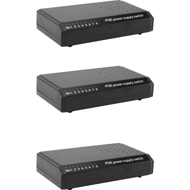 3X 8 Ports 6+2 POE Switch Injector Power Over RJ45 Ethernet Without Adapter Family Network System 10/100M