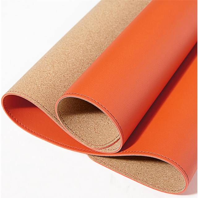 (Orange) 90*43cm Cork Double-sided Use Mouse Pad Rollable PU Leather Anti-scratch Desk Mat Gaming Keyboard Pad for Home Office