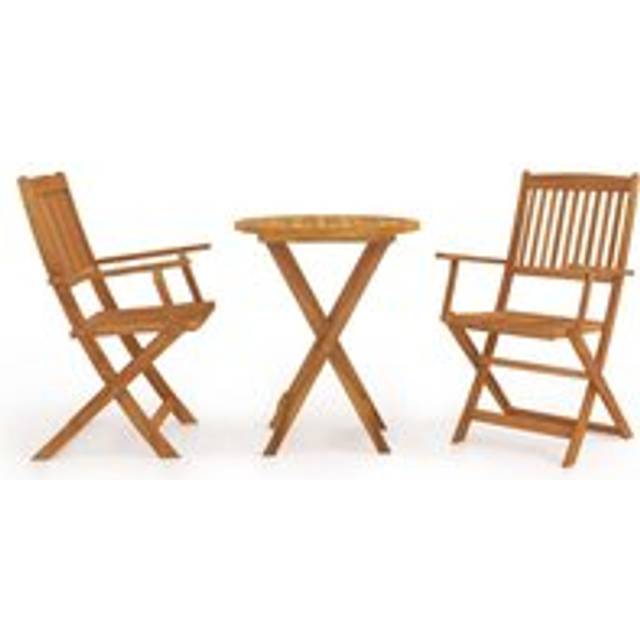 3 Piece Outdoor Folding Bistro Set - White