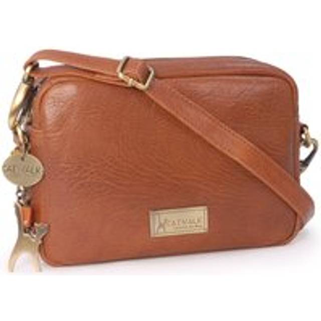 Polly Leather Camera Cross Body Bag - Tan - Small