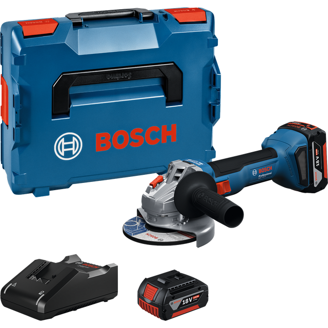 Vinkelslip Bosch GWS 18V-8 Professional; 125 mm; 18 V; 2x4,0 Ah batt. + L-Boxx 136