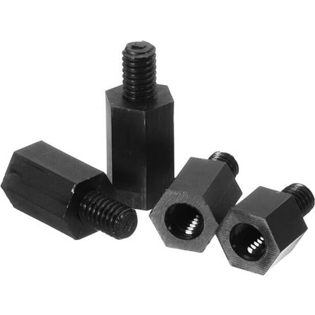 (10mm) M4NH1 50pcs M4 Nylon Black Hex Screw PCB Standoff 6/8/10/12mm
