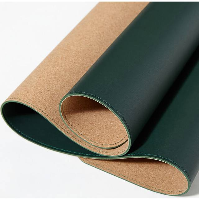 (Dark Green) 90*43cm Cork Double-sided Use Mouse Pad Rollable PU Leather Anti-scratch Desk Mat Gaming Keyboard Pad for Home Office