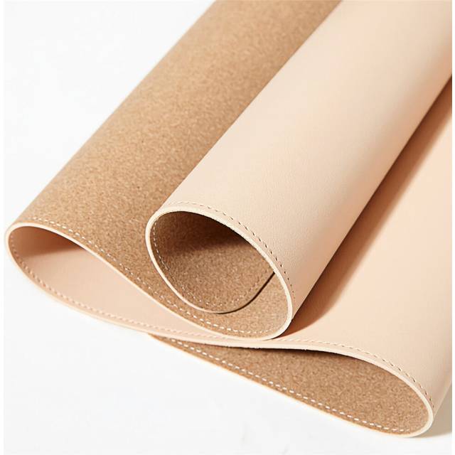 (Apricot) 90*43cm Cork Double-sided Use Mouse Pad Rollable PU Leather Anti-scratch Desk Mat Gaming Keyboard Pad for Home Office