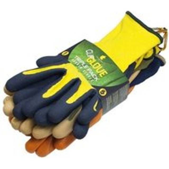 (Medium) Gardeners Triple Pack Gloves - Mens, Large